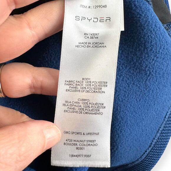 Spyder Electric Blue Outbound Half Half Zip Fleece Lined Pullover Men's Size L - Picture 12 of 13